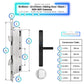 Sliding Door Smart Lock - 35-85mm (22x270mm) Sliding Door - Black - With Gateway