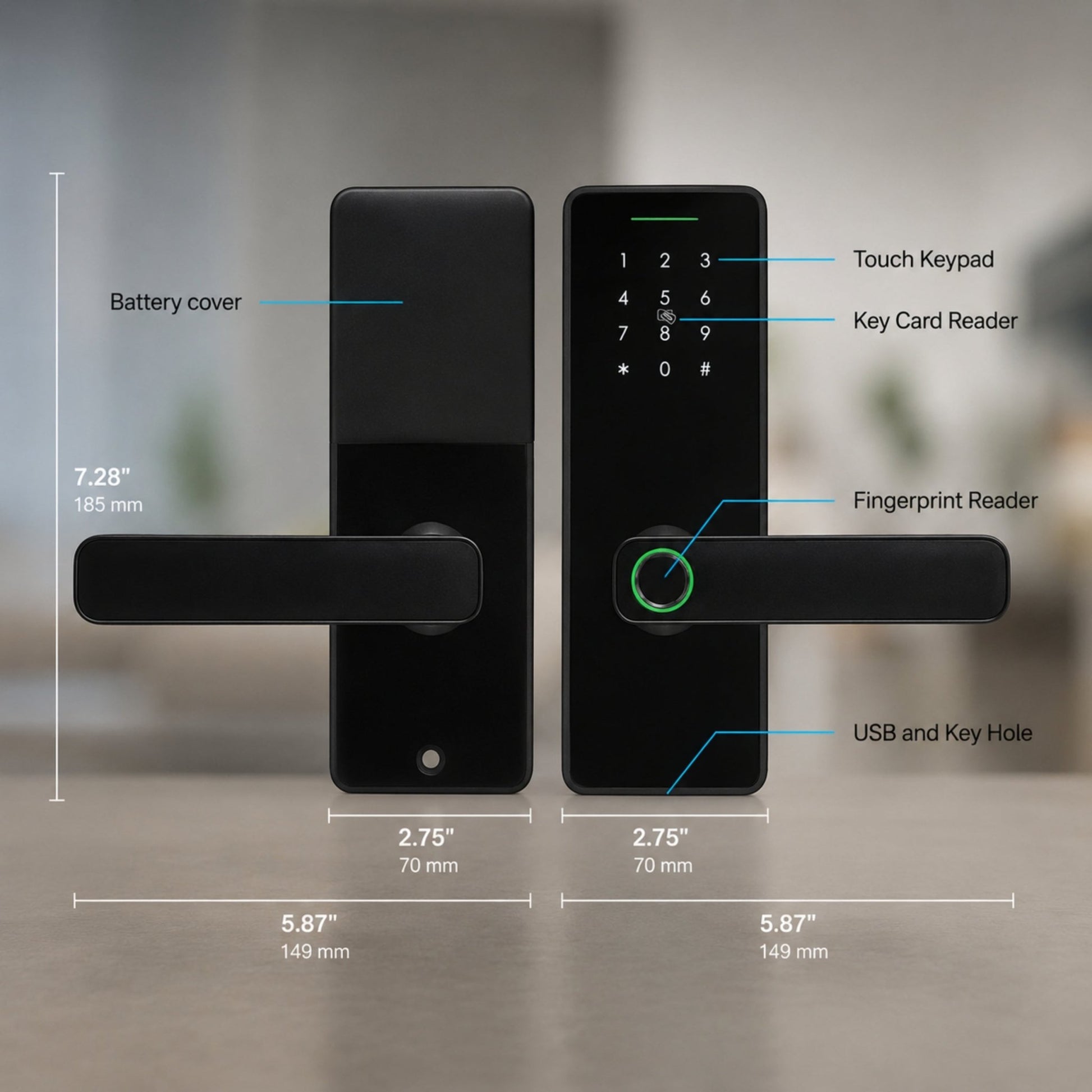 SmartDoorLockMini measurements