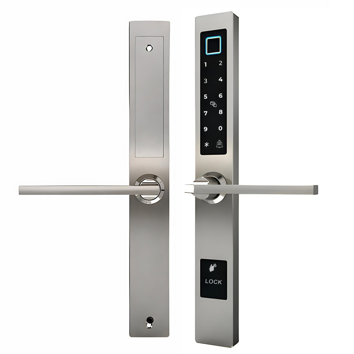 smart door lock sleek silver