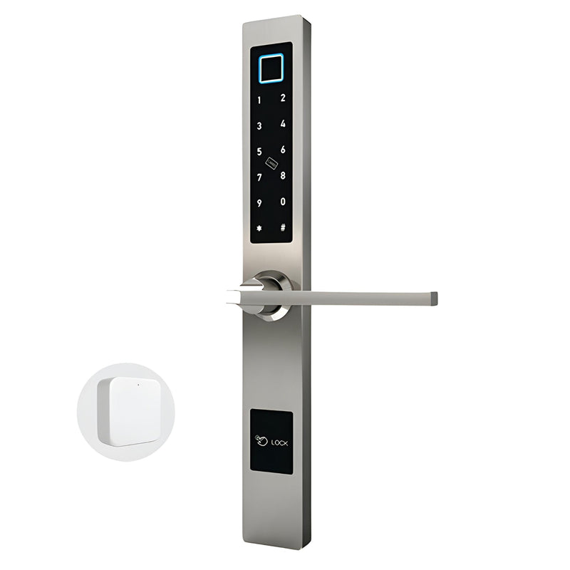 Silver no mortise Smart Door Lock Sleek with gateway