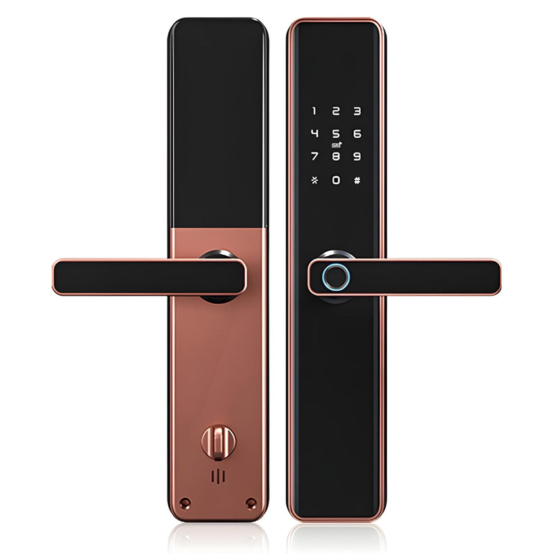 Smart Door Lock Thick - No Mortise - Red Bronze - No WiFi Gateway