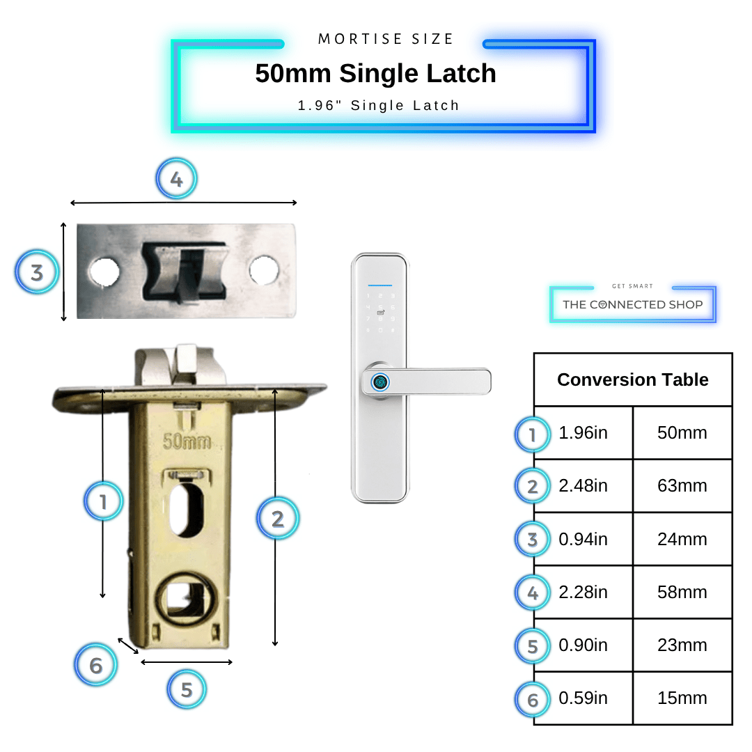 Smart Door Lock XL - 50mm Single Latch - Silver